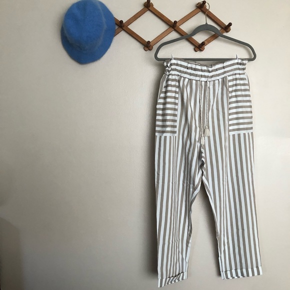 Zara Lightweight Cinched Waist Paperbag Pants - Picture 1 of 8